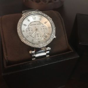 Michael Kors Silver Watch with crystals